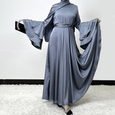 Hijab Muslim Women Evening Long Dress Abaya Dubai Kaftan Elegant Robe Arab Gown
