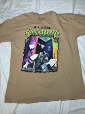 Vintage RL Stine Goosebumps They  re Watching You Brown Short Sleeve T Shirt LG