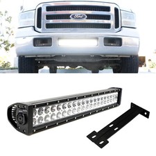 120w 20 Led Light Bar W Lower Bumper Bracket Wirings For 99-07 Ford F250 F350