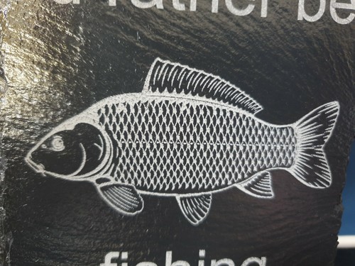 Fishing Coaster, I'd rather be fishing, fishing gift, fish coaster, fish quote - Picture 2 of 2