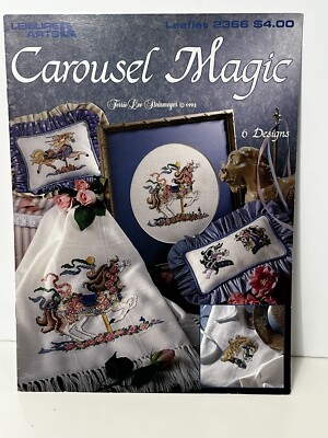 Carousel Magic Leisure Arts #2366 Counted Cross Stitch  6 Designs Horses