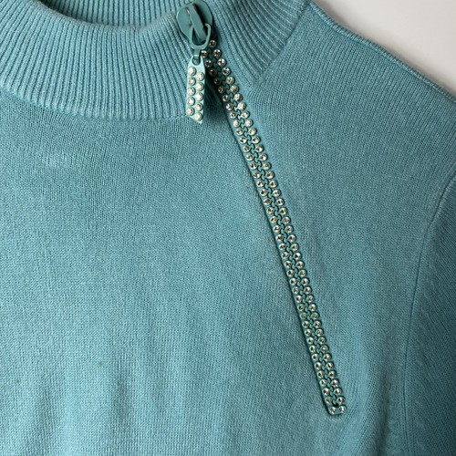 Maglione DESIGNERS ORIGINALS (taglia M) Luxelon blu cristallo cerniera Hong Kong - Foto 8 di 8