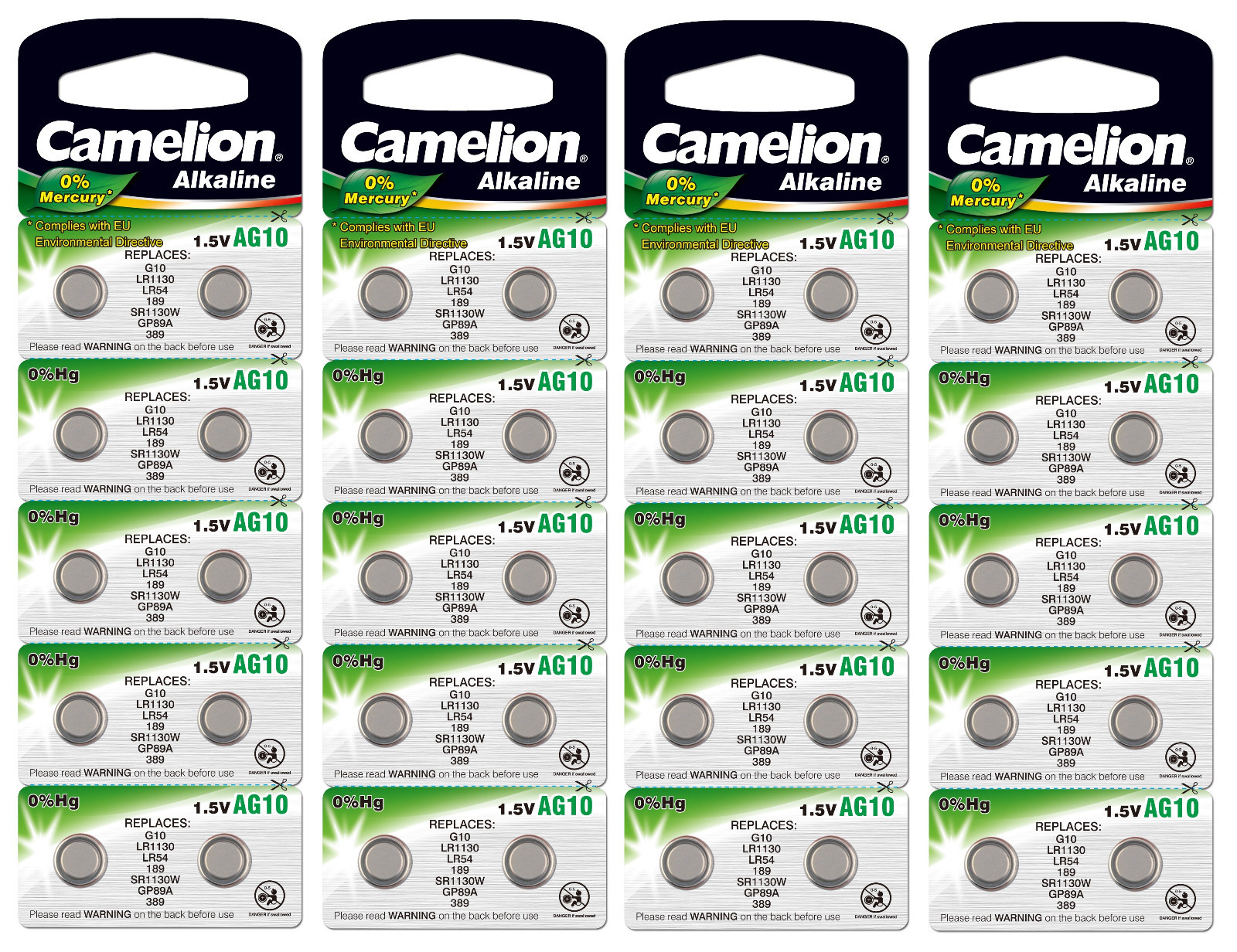 Thumbnail - 40 Stück Knopfzellen Uhrenbatterien Knopf Zellen Camelion Ag10 Lr 54