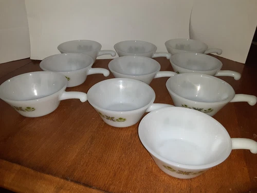 10 - Vintage Anchor Hocking Fire King Meadow Green Soup Chili Casserole Bowls