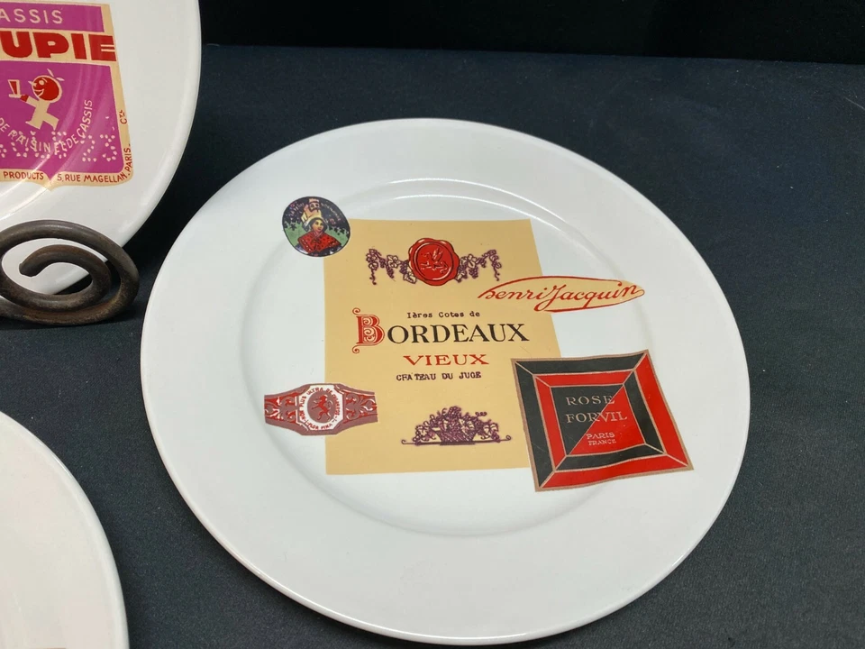 Set of 4 Designs ~ Rosanna "FRENCH WINE" Dessert Plates ~ 8" - Image 4 of 4