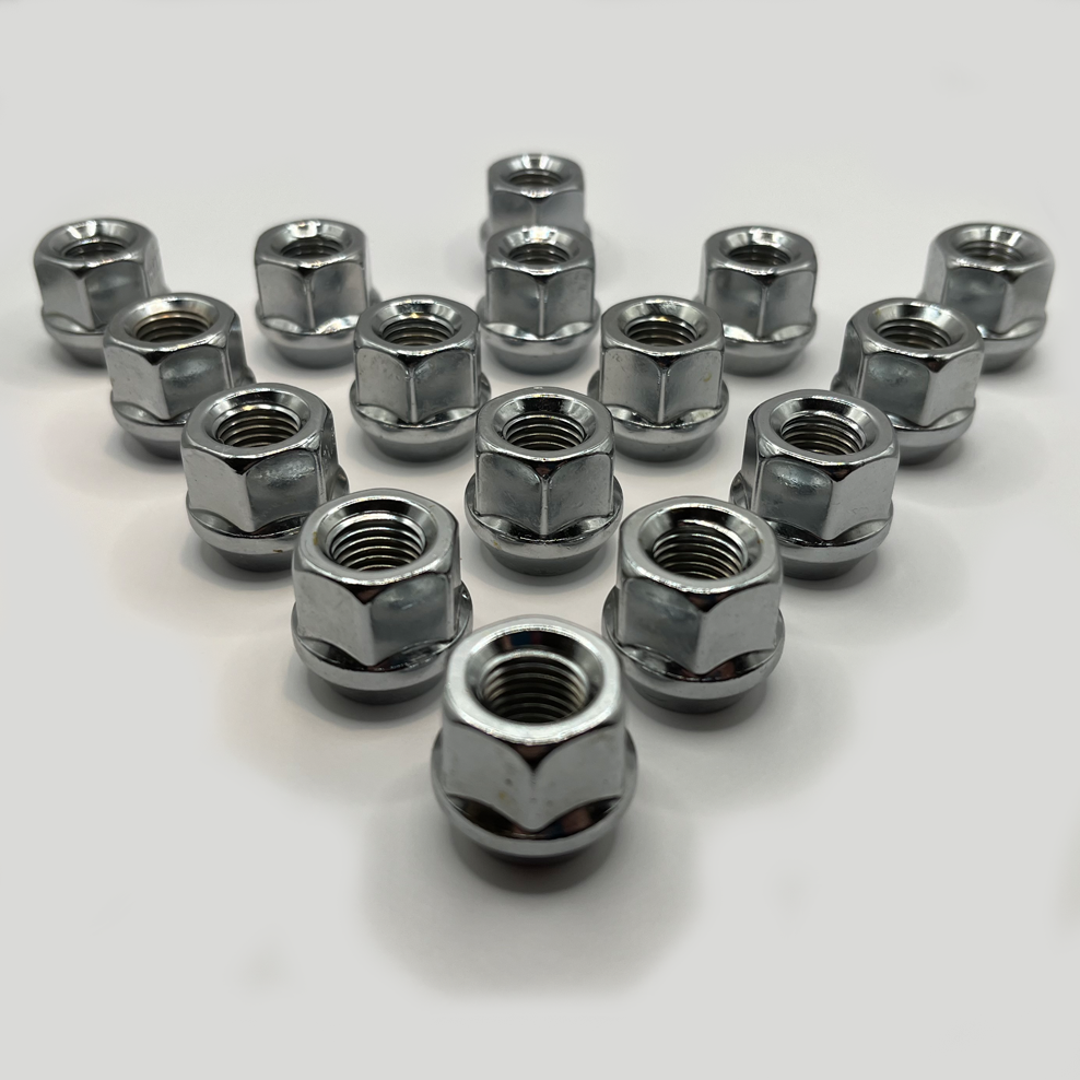 M12x1.5 Open Wheel Nuts (Silver) x 16 For Toyota Harrier HiAce