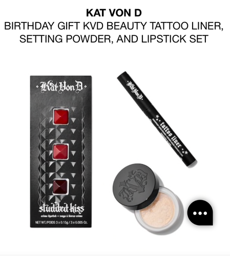 KAT VON D Gift Set! TATTOO LINER, SET POWDER, 3 LIP Samples Brand New in Box! - Picture 7 of 7