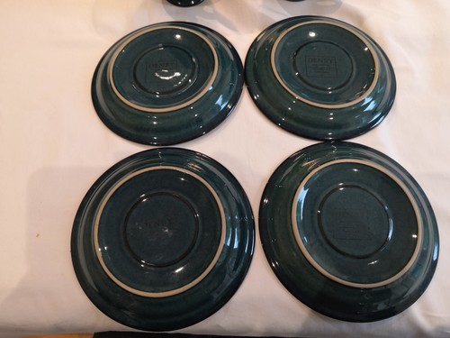 4 x Denby Greenwich Green, Footed, Teacups Tea Cups and Saucers - Picture 4 of 4