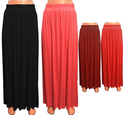 Ausgestellter Damenrock Gypsy lang Jersey Maxi offen Rock Größe 8-16