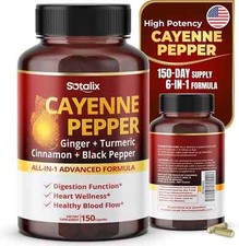 Cayenne Pepper 17,200Mg with Ginger, Turmeric, Cinnamon, Black Pepper - Digestio