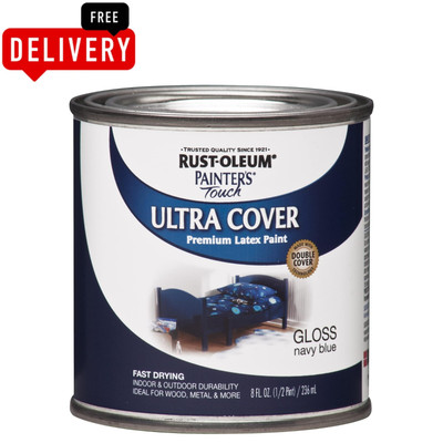 Rust-Oleum Painters Touch Ultra Cover Semi-Gloss White Premium Latex Paint 8oz