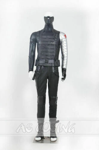 Captain America Winter Soldier Costume Bucky Barnes Cosplay Costumes Outfit# - Image 4 of 4