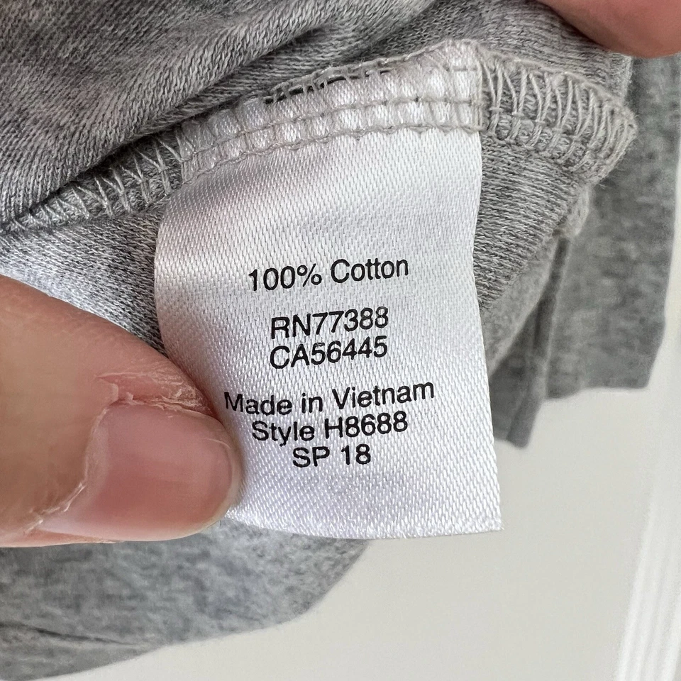 J. Crew Grey Scalloped Neckline 3/4 Sleeve Knit Top 100% Cotton Size XXSMALL EUC - Image 3 of 4