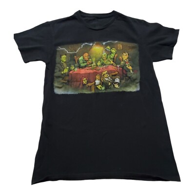 Get Down Art Monster's Playing Poker T-Shirt Small Halloween Shirt