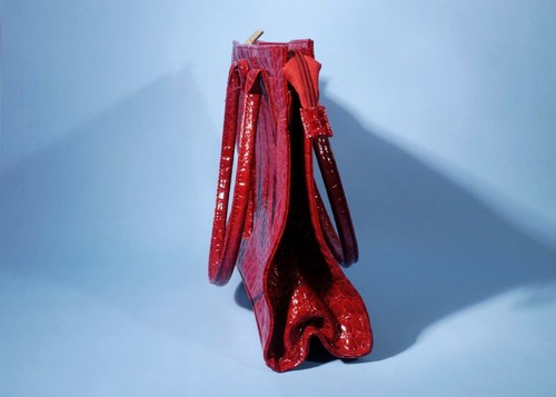 Bolso de mano efecto cocodrilo rojo * Nuevo con bolsa antipolvo - Imagen 4 de 14