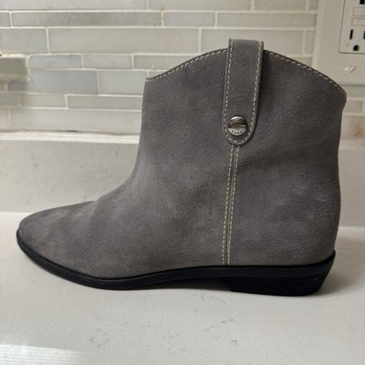 Michael Kors - Ashton Gray Leather  Ankle Bootie Low Heel Sz 7 **PERFECT!**