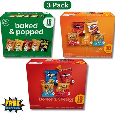 Frito-Lay Mix Variety Pack Snack Chips, Multipack 18 Count, 3 Pk