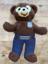 VTG SMOKEY The BEAR Plush Talking Toy Official Ranger Badge KNICKERBOCKER USA