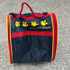 Build a Bear Workshop Kids Blue Red Yellow Paw back Duffel Bag Carry On Travel