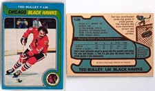 TED BULLEY-1979 O PEE CHEE # 128-CHICAGO BLACKHAWKS LW-45+ YEAR OLD COLLECTIBLE