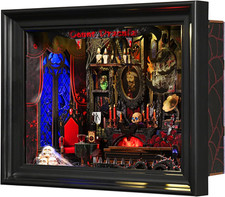Book Nook Kit-3D Wooden Puzzle with LED Switch Control Wall-Mountable Frame,Di