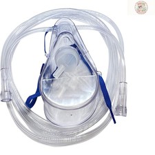 Clear Medium Concentration Oxygen Mask for Adults with Kink-Resistant Tubing