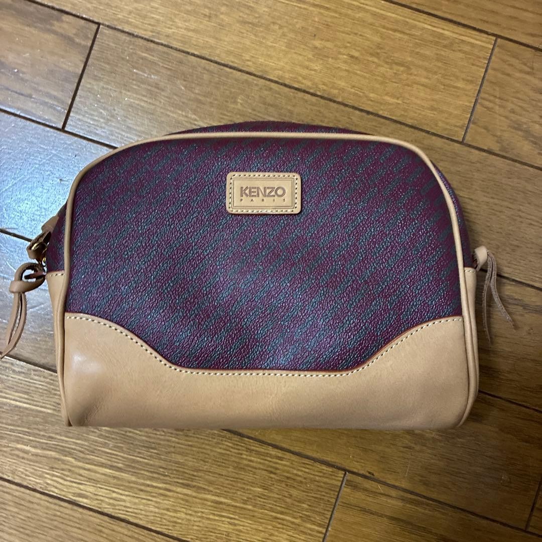 Kenzo Burgundy Beige Clutch Bag Limited Edition Men's bags, stylish, popular bra