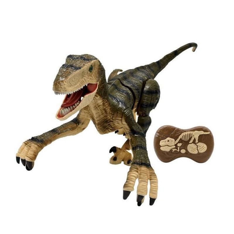 LEXIBOOK RC Velociraptor : Dinosaure Télécommandé Articulé avec Effets Sonores et Lumineux