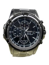 Seiko Solar Chronograph V172-0AJ0 Men's Watch 4cm Silver Quartz Used