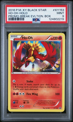 2016 POKEMON XY BLACK STAR PROMO BREAK EVOLUTION BOX #XY153 HO-OH-HOLO PSA 9