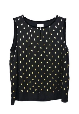 Elégante Blouse Maison 1.2.3, noire dorée, Taille 40, Excellent Etat - Photo 1/4