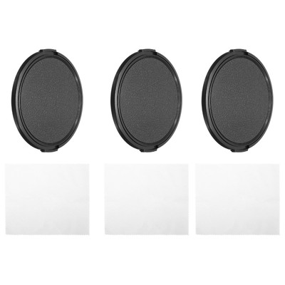 82mm Lens Cap, 3 Pack Sides Pinch Snap Camera Lens Cover for Front Lens
