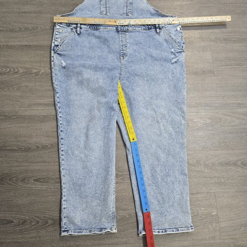 Ava & Viv Damen Gr. 26 W Denim Latzhose Stretch Baumwollmischung Light Acid Wash - Bild 14 von 16