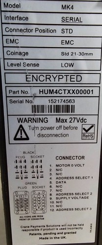Money Controls Universal Hopper MK4 HUM4CTXX00001 - Picture 4 of 4
