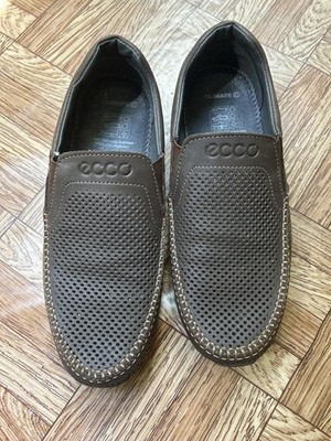 Men Ecco Loafers Brown Leather 42