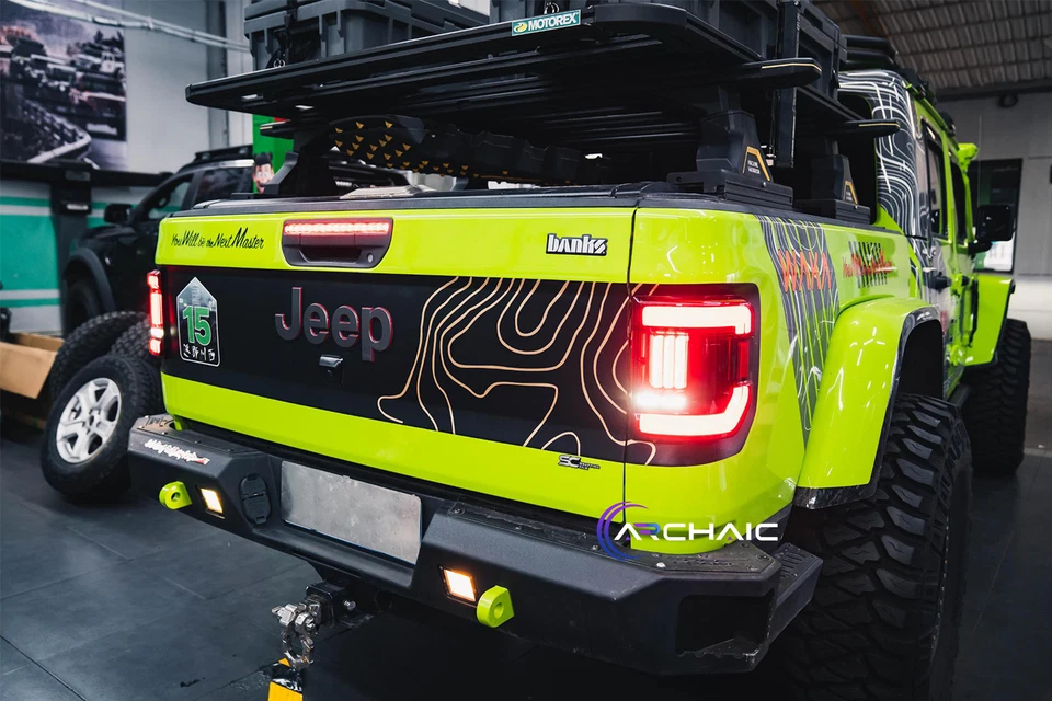 Pair LED Tail Lights for 2019-2025 Jeep Gladiator JT w/Sequential Turn Signal — 第 3/4 张图片