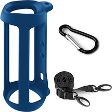 Durable Silicone Travel Case for FLIP 5 Speaker with Convenient Strap   Blue