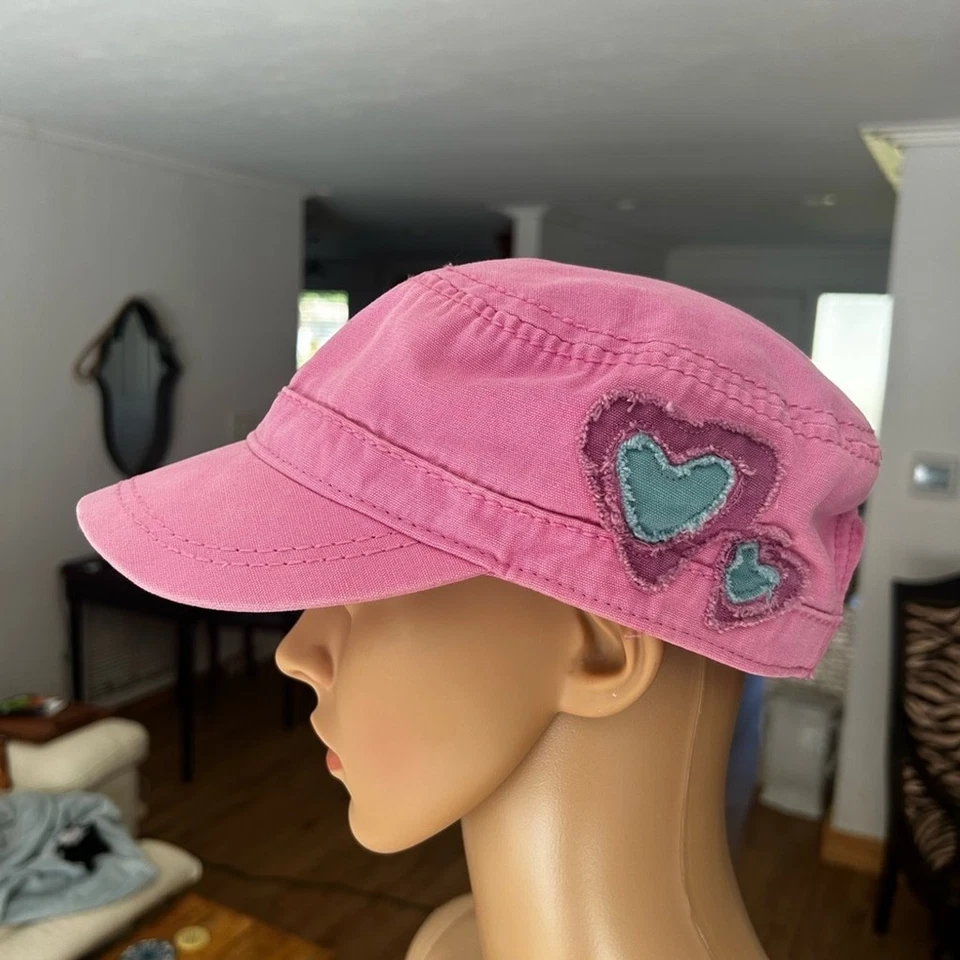 Sombrero Cadete Life is Good Rosa - Diseño de Apliques de Corazón (M/L) Foto 2 de 4