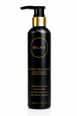 Bellami Blonde Brilliance Purple Shampoo 8oz 236ml Hair Extensions Sulfate Free