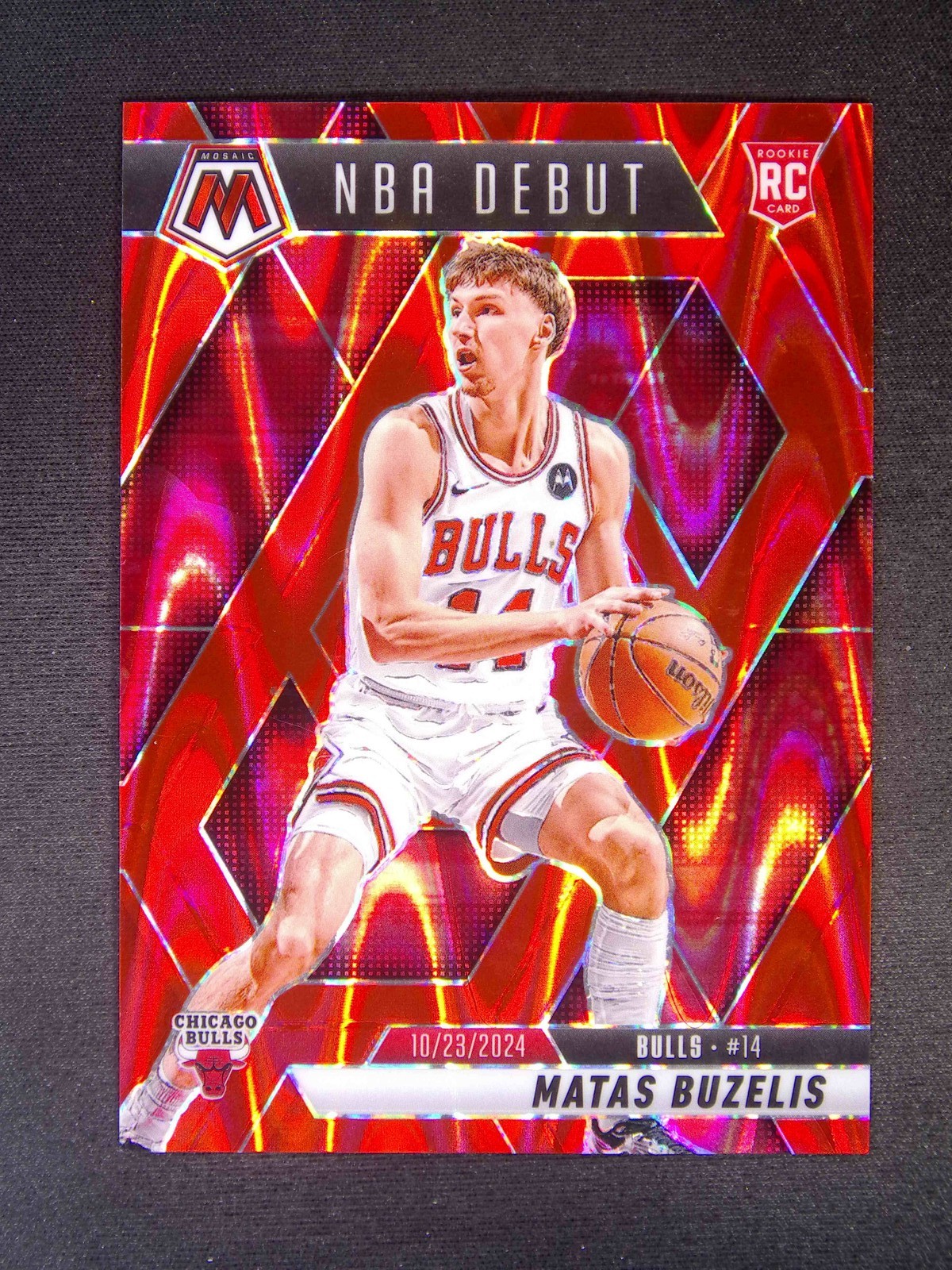 2024-25 Panini Mosaic Matas Buzelis #257 RC Rookie NBA Debut Red Seismic /299
