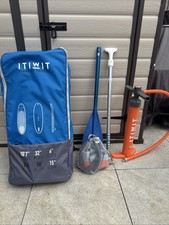 Itwit Inflatable Stand Up Paddle Board Complete Set with Pump and Paddle Blue