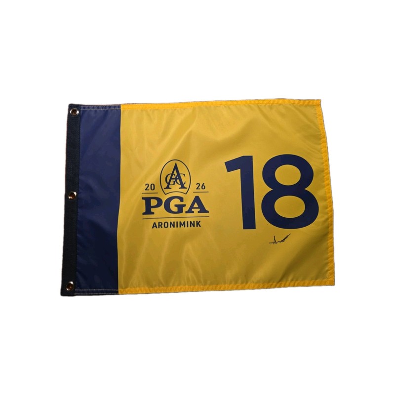AARON RAI HAND SIGNED FLAG 2026 PGA CHAMPIONSHIP ARONIMINK OFFICIAL PIN FLAG