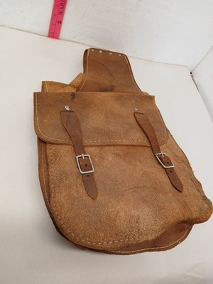 Vintage Leather Western Horse Saddle Bags Brown Throw Over Cowboy Tack