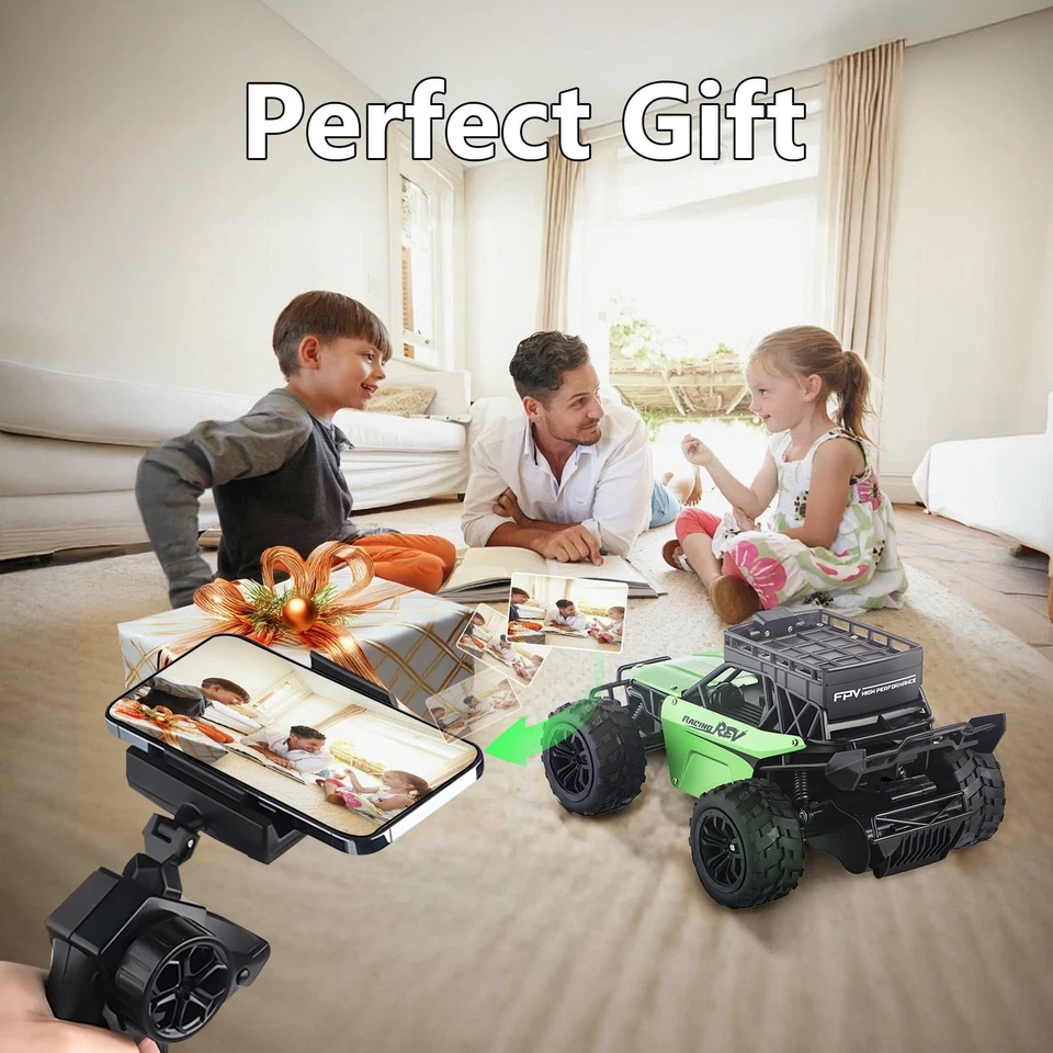 Monster Truck 1080P FPV RC con voz bidireccional, 60 minutos de tiempo de funcionamiento - control remoto/teléfono Foto 2 de 4