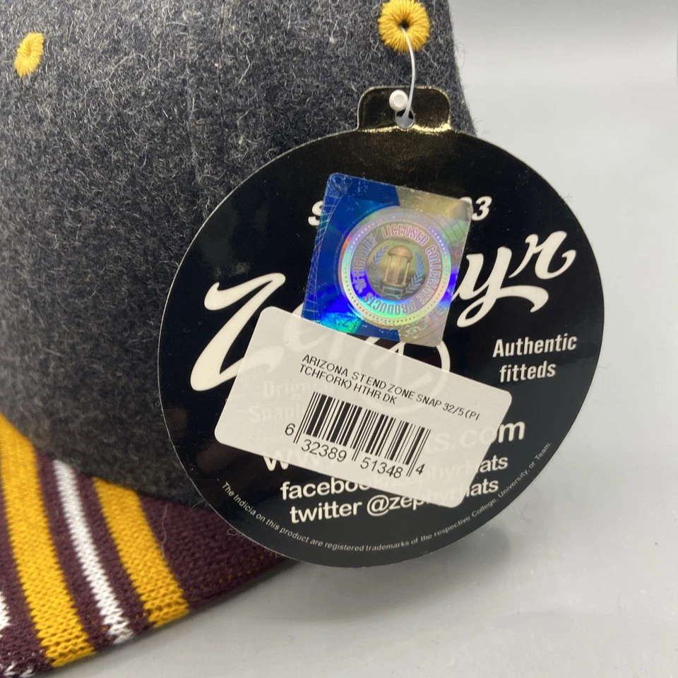 Arizona State ASU Sun Devils NCAA Zephyr The Z Snapback Hat Adjustable Sparky - Image 3 of 4