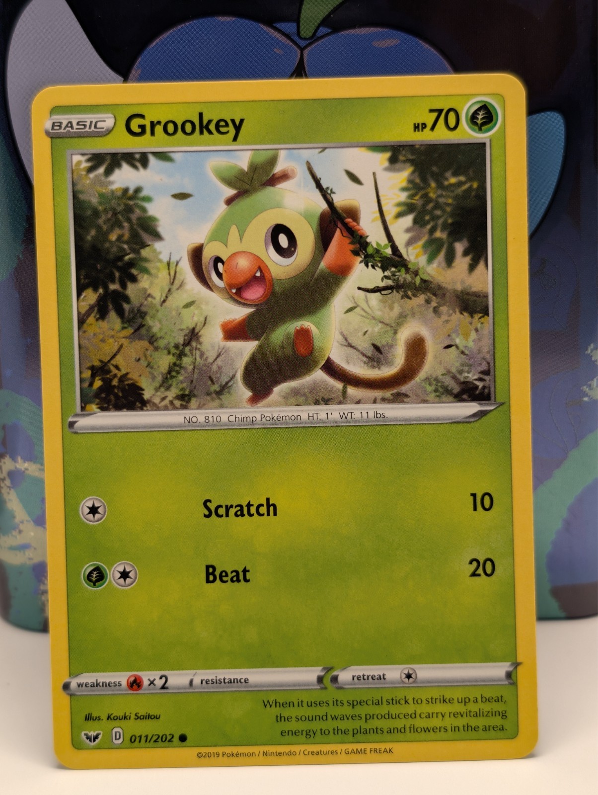Pokemon TCG - Grookey #011/202 SWSH01: Sword & Shield Base Set Common - NM