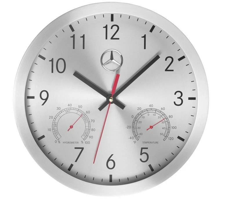 Mercedes-Benz Wall Clock Silver/Black/Red Aluminum B67870476