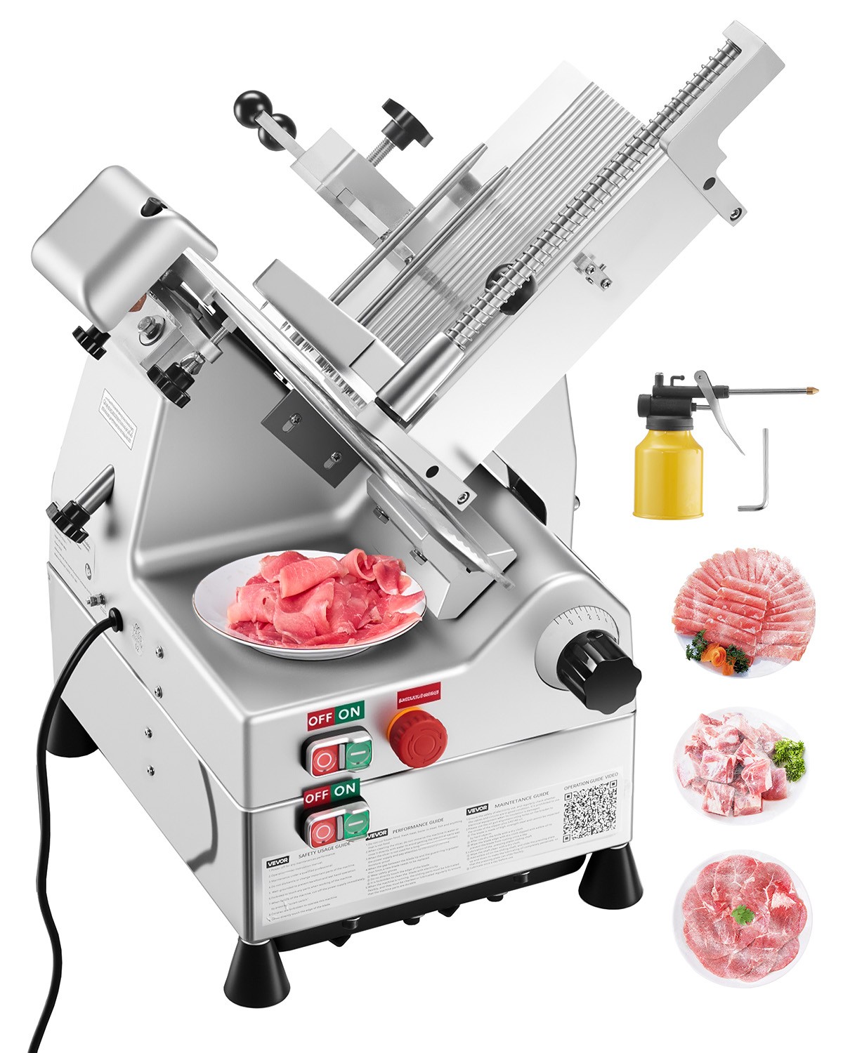 VEVOR Automatic Meat Slicer Electric Deli Slicer Machine 500W 10 in Sharp Blade