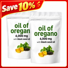 2-in-1 Oil of Oregano & Black Seed Softgels Carvacrol Immune Support 60ct~
