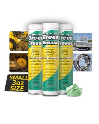 Heavy Duty Green Grease Tube 3oz 3 Pack NLGI 2 Lithium Waterproof Marine